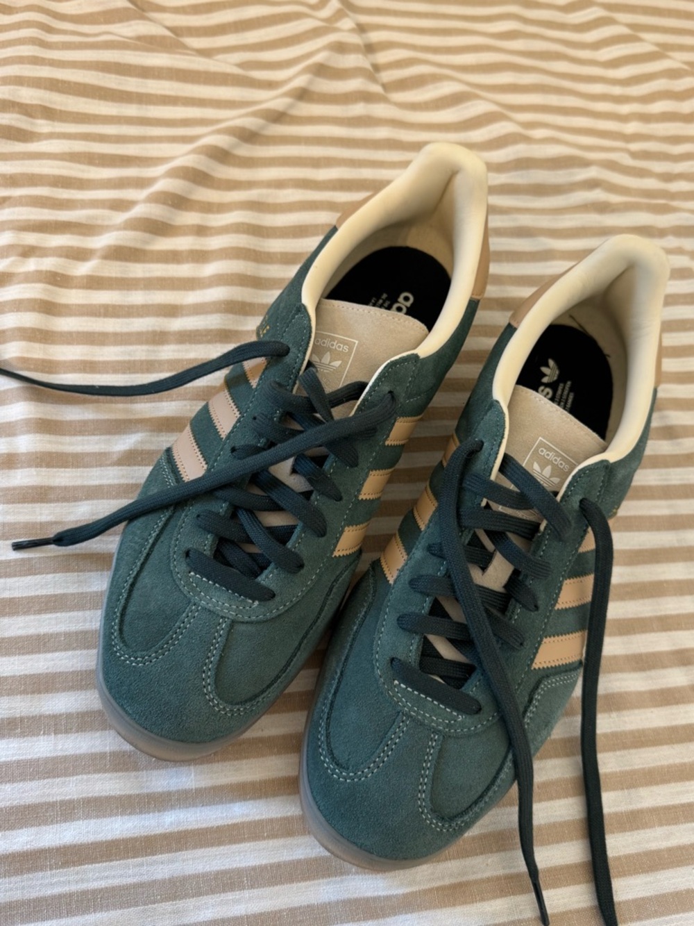 adidas Teal and White Suede Sneakers